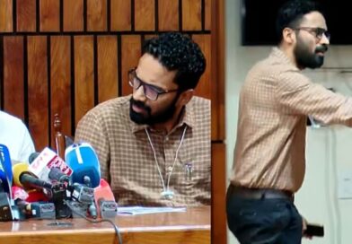 കൃഷി മന്ത്രിക്കൊപ്പം ശ്രീറാം വെങ്കിട്ടരാമൻ വാര്‍ത്താസമ്മേളനത്തിൽ.പ്രതിഷേധിച്ച് മാധ്യമപ്രവര്‍ത്തകര്‍