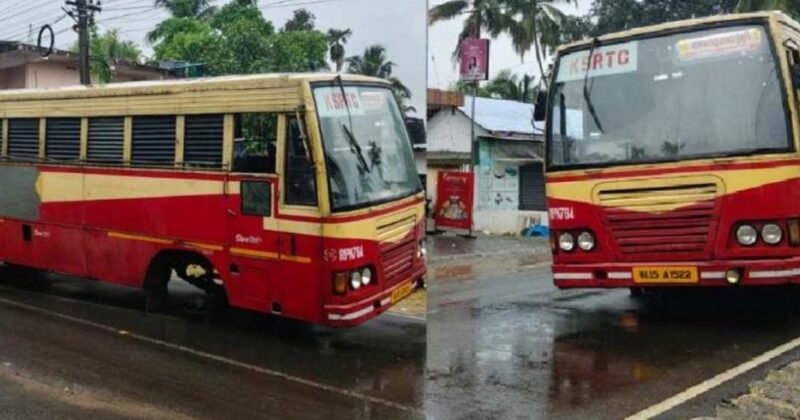 യാത്രയ്ക്കിടെ കെ എസ് ആര്‍ ടി സി ബസിന്റെ ടയര്‍ ഊരി തെറിച്ചു.